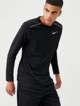 Image of Nike Dry Miler Running Long Sleeve T-Shirt - Black