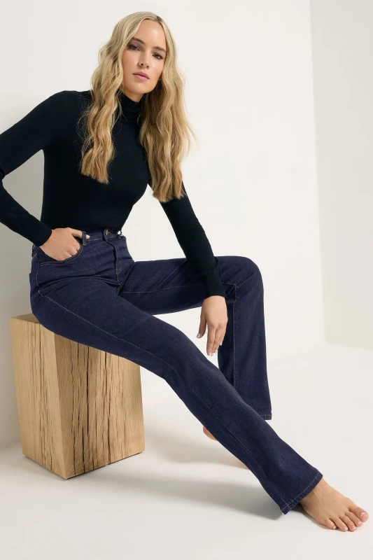 Image of Long Tall Sally Womens Tall Denim Bootcut Jeans in Blue Size: 14XL Blue Female 14XL