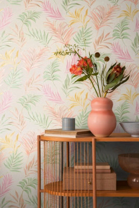Image of As Creation Bricoflor Non-Woven Wallpaper, Leaf & Palm Wallpaper, Modern, Pattern Multicoloured - 10,05 X 0,53 M