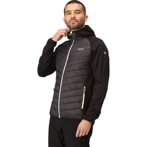 Image of Regatta Mens AndresonVIII Hybrid Padded Hooded Jacket S - Chest 37-38' (94-96.5cm) Ash/Black RMN228-61G-S