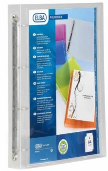 Image of Elba Polyvision 4r Binder 25mm A4 Clear - 12 Pack