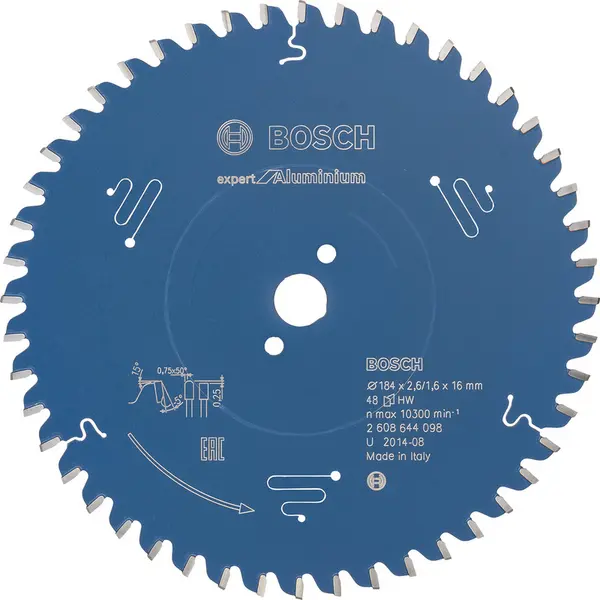 Image of Bosch EXPERT Aluminium Circular Saw Blade 184 x 16 x 48T Plastic