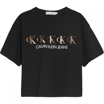 Image of Calvin Klein Repeat Foil T Shirt - CK Black BEH