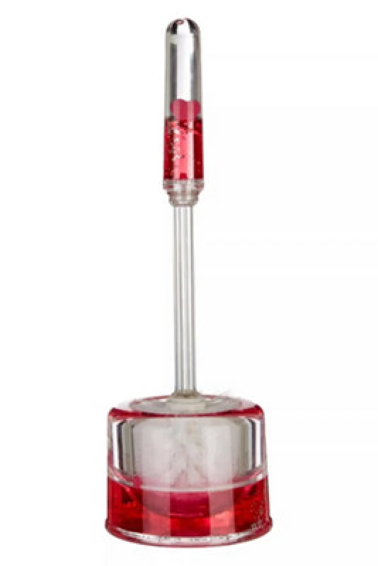 Image of Premier Housewares Floating Hearts Acrylic Hearts Toilet Brush Holder Red