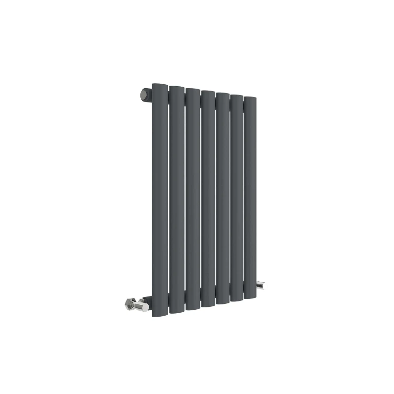 Image of Balterley Embrace Horizontal Single Panel Radiator, 600mm x 412mm - Anthracite in Grey Grey Unisex