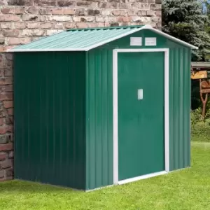 Image of Alfresco Outdoor Foundation Metal Storage Shed 7 x 4ft, Green