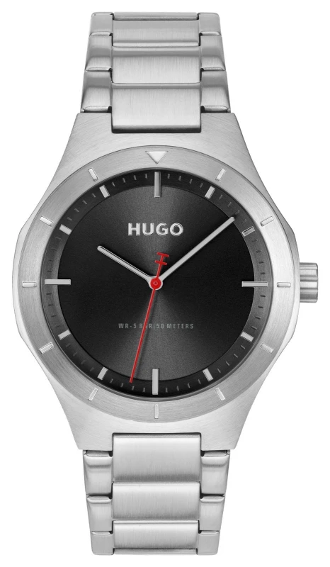 Image of HUGO 1530447 #LIT Three-Hand Quartz (42mm) Black Dial / Watch