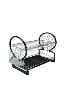 Image of Apollo Chrome Dish Drainer With Black Tray