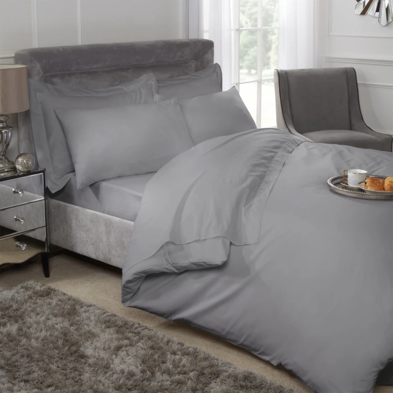 Image of Emma Barclay Egyptian Cotton Duvet Cover - 200 Thread Count Silver unisex Double