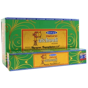Image of Box of 12 Packs of Natural Patchouli Incense Sticks by Satya