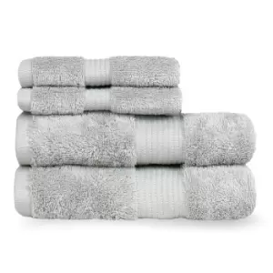 Image of Cleopatra Egyptian Cotton 4 Piece Face/Hand Towel Set Silver