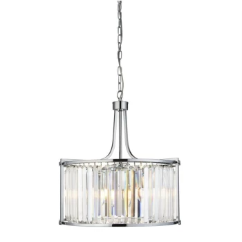 Image of Searchlight Victoria - 5 Light Round Pendant Chrome, with Glass, E27