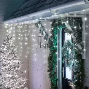 Image of The Winter Workshop - 960 LED Snowing Icicle Christmas Lights - 23.8m Outdoor Multi Function Timer 15cm Drop - Cool White