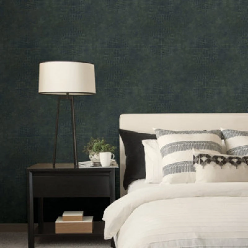 Image of Galerie Natural Fx Green Crocodile Embossed Wallpaper