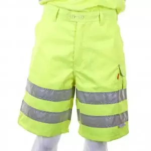 Image of Beeswift Saturn Yellow Hi Visibility SHORTS 32 PCSENSY32