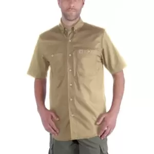 Image of Carhartt Mens Rugged Prof Short Sleeve Button Work Shirt S - Chest 34-36' (86-91cm)