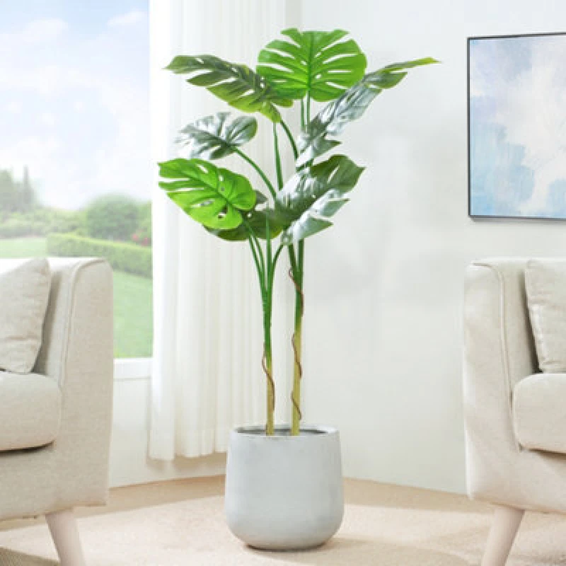 Image of MCC Direct Artificial Fake Monstera Plant with Plastic Planter Pot Indoor house Plant 120cm Multi