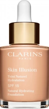 Image of Clarins Skin Illusion Natural Hydrating Foundation SPF15 30ml 100 - Lily