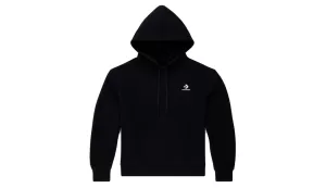 Image of Converse Embroidered Star Chevron Fleece Pullover Hoodie - Black, Size S, Men
