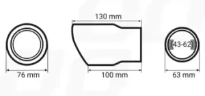 Image of AMiO Tailpipe 02197 Baffle, tailpipe