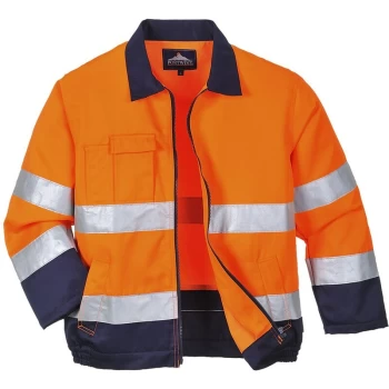 Image of TX70ONRM - sz M Madrid Hi-Vis Jacket - Orange/Navy - Portwest