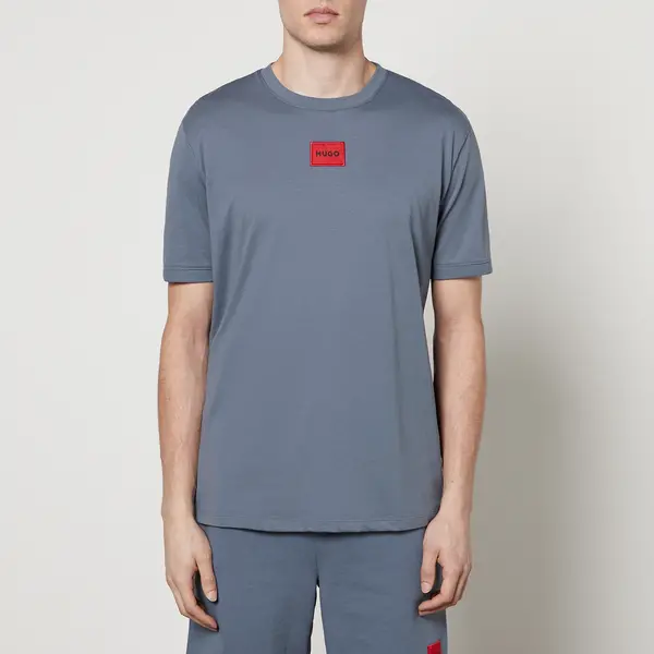 Image of HUGO Diragolino212 Cotton-Jersey T-Shirt - M Blue Tops male 50447978-462 M