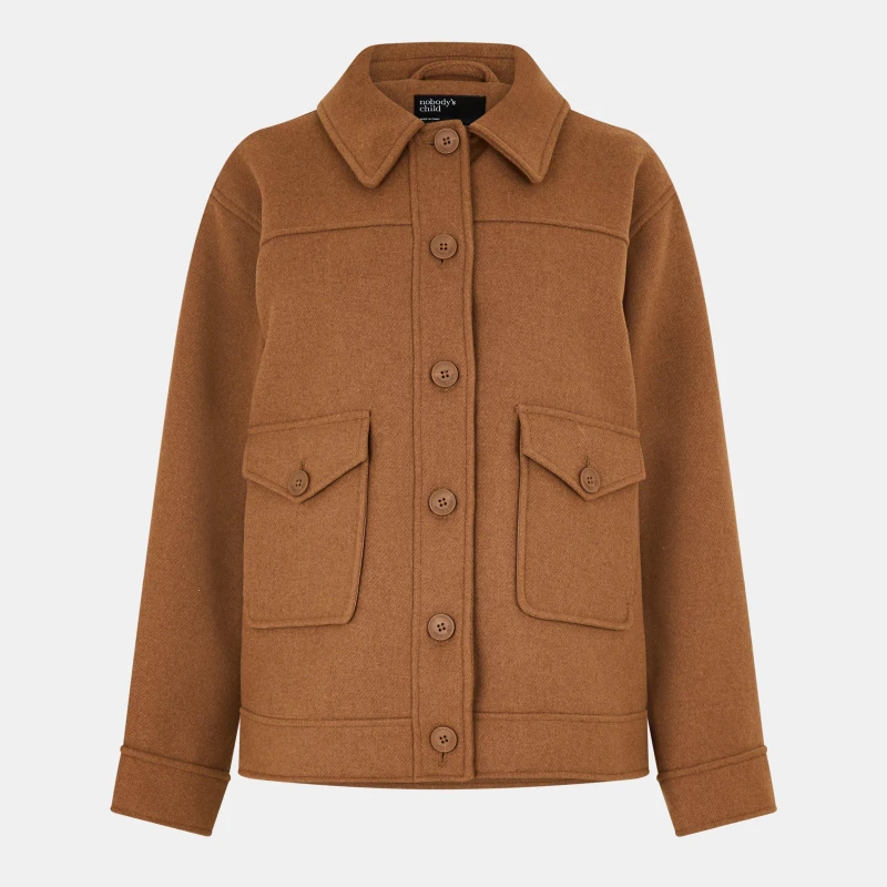 Image of Nobodys Child Womens Talina Pocket Sherpa Relaxed Fit Jacket Neutral female 8 (XS)