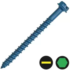 Image of DEWALT 6.3 x 57mm Hex Head Concrete Screw- Pack of 5 - Blue