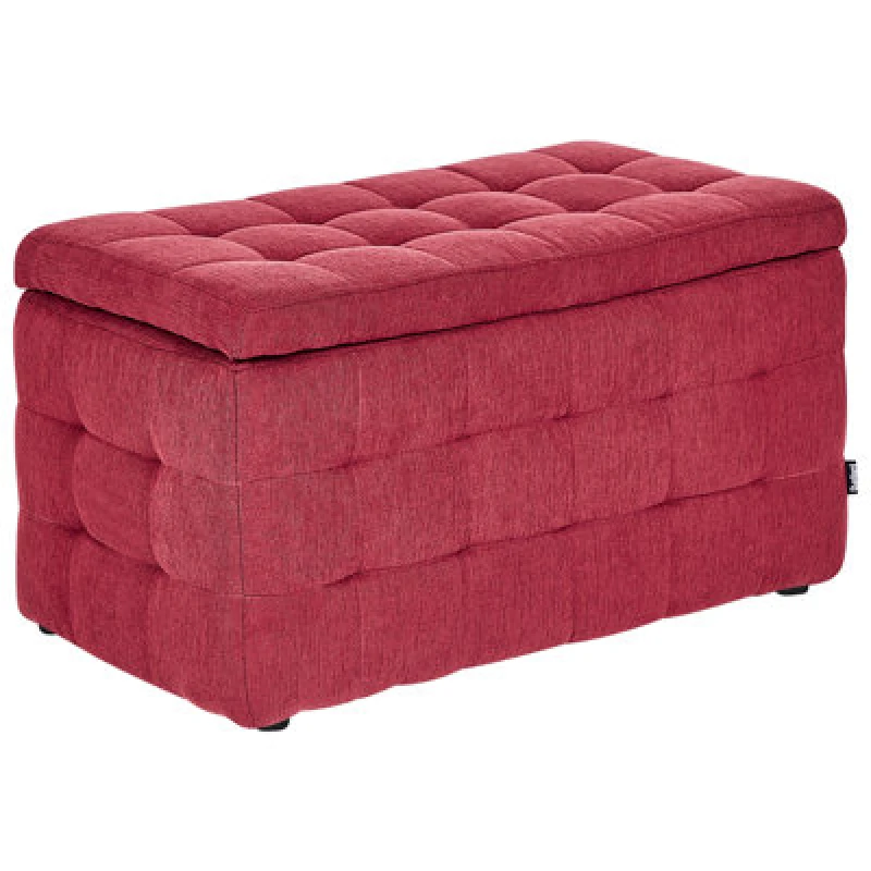Image of Beliani Storage Ottoman Michigan Fabric Red