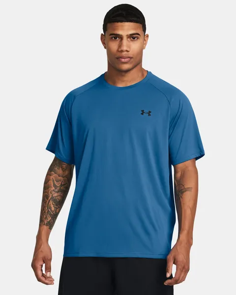 Image of Under Armour Tech Training T Shirt Mens Short Sleeve Performance T-Shirts M Blue 62001060390