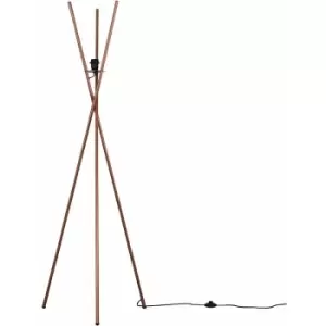Image of Metal Tripod Floor Lamp Light Base Copper Chrome Grey - Copper