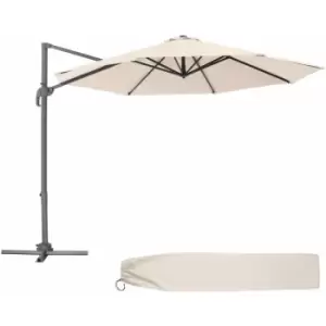 Image of Parasol Daria with protective cover - garden parasol, overhanging parasol, banana parasol - beige - beige