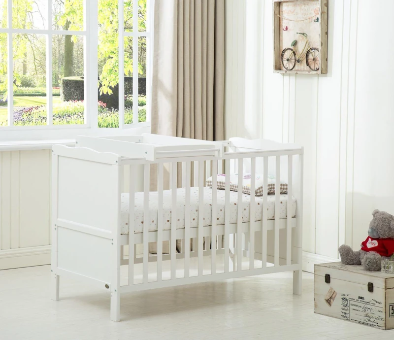 Image of MCC Direct Wooden Baby Cot Bed With Top Changer Orlando White