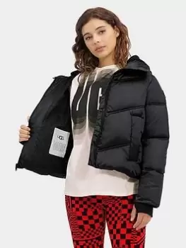 Image of UGG Ronney Cropped Padded Jacket - Black, Size L, Women