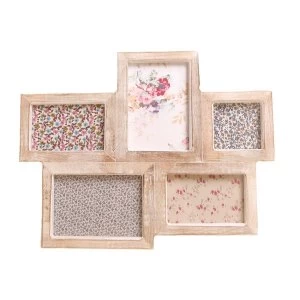 Image of Sass & Belle White Wood Photo Frame with 5 Apertures