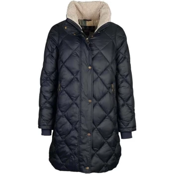 Image of Barbour Charlecote Quilted Jacket - Black/Ancient