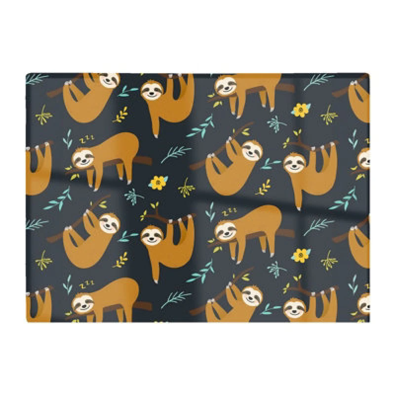 Image of Warren Reed Designer Cute Sloths Glass Chopping Board