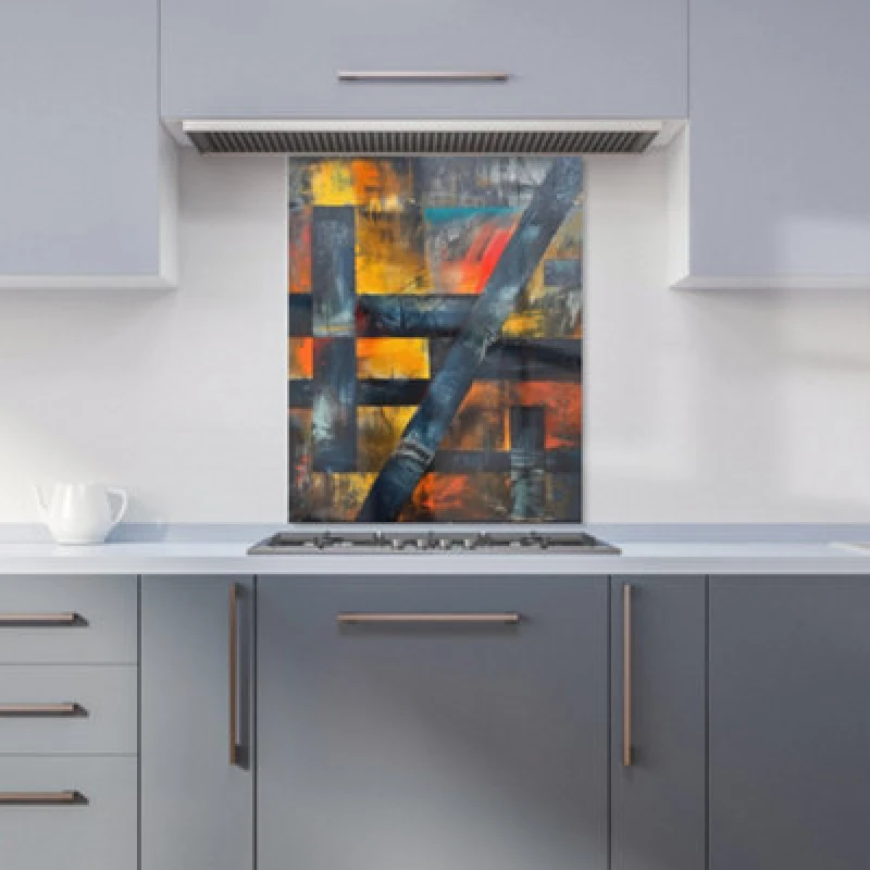 Image of Warren Reed Designer Geometric Interplay: Abstract Patterns Kitchen Splashback