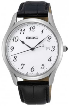 Image of Seiko Conceptual Gents Quartz Black Leather Strap Watch
