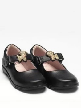 Image of Lelli Kelly Girls Poppy Dolly School Shoe - Black, Size 2 Older
