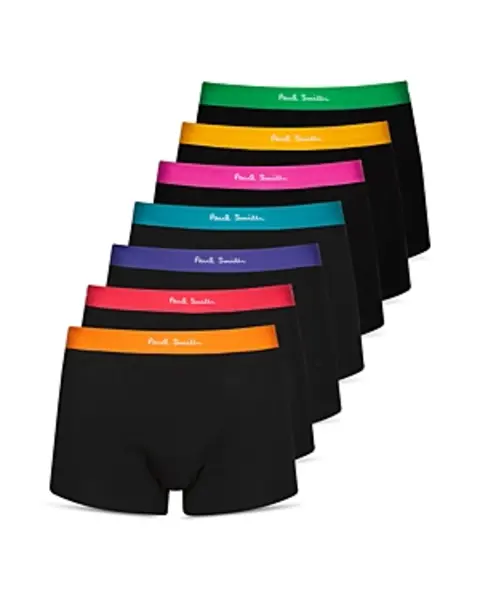 Image of Paul Smith Cotton Blend Contrast Waistband Trunks, Pack of 7