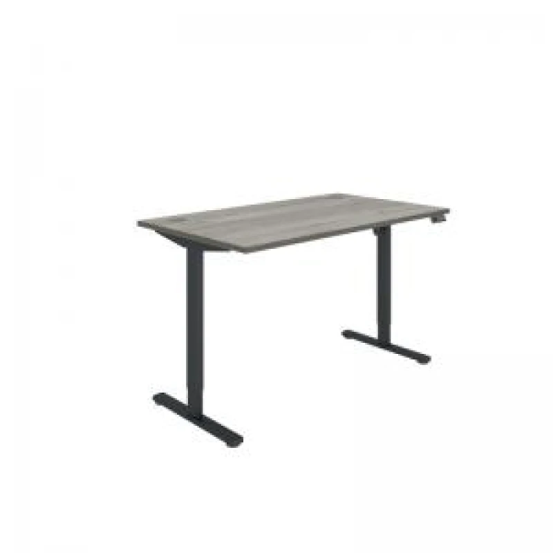 Image of Polaris Single Motor Sit/Stand Desk 1400x800 Grey Oak/Black KF800090