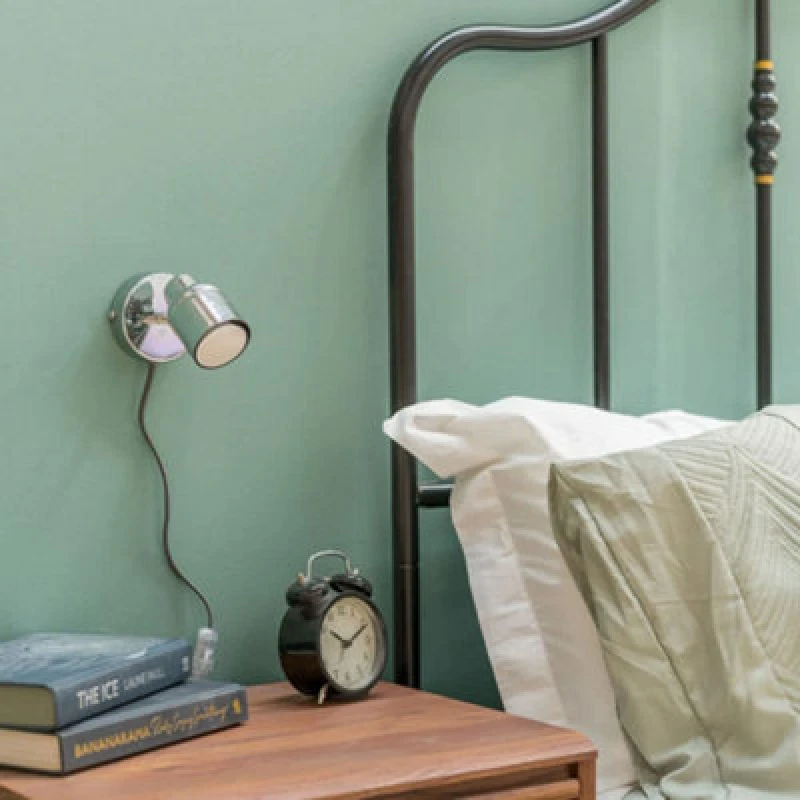 Image of ValueLights Benton Silver IP44 Wall Light With Cable Plug Silver