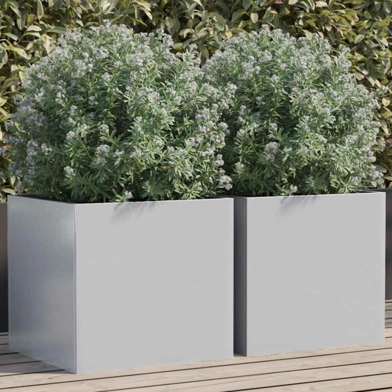 Image of VIDAXL Planters 2 pcs Silver 42x40x39cm Galvanised Steel Vidaxl 8721012364165