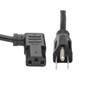 Image of Tripp Lite P006-014-13RA Computer Power Cord NEMA 5-15P to Right-Angle C13 - 10A 125V 18 AWG 14 ft. (4.27 m) Black