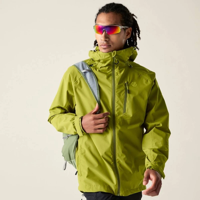 Image of Dare 2b Mens Breathe Out Waterproof Jacket in Bright Green Size: Medium Bright Green Male M