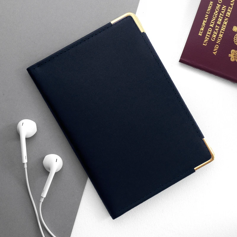 Image of Treat Republic Leather Passport Cover Navy