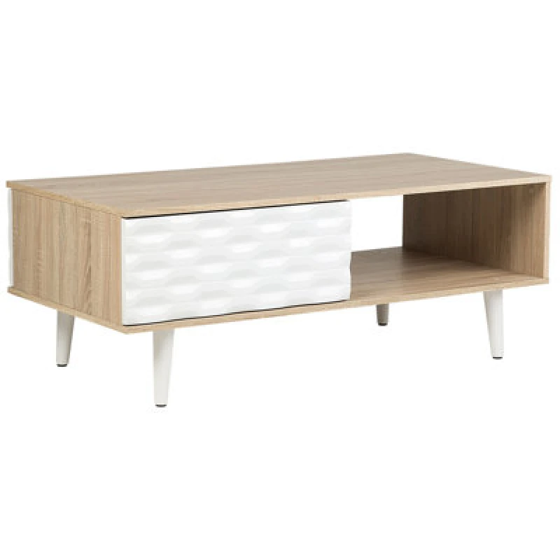 Image of Beliani Coffee Table Swansea Light Brown With Storage