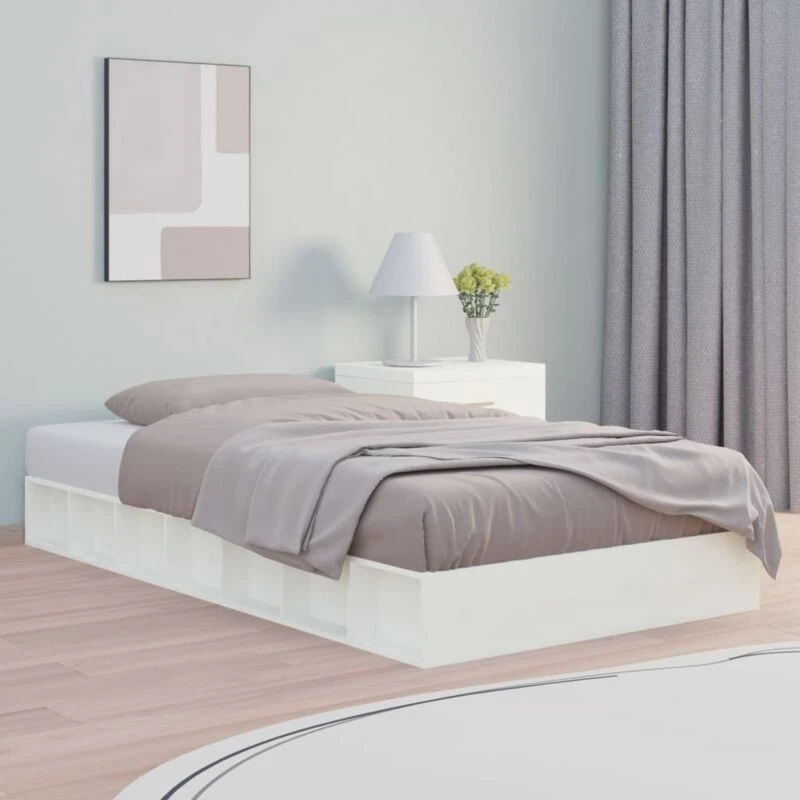 Image of VIDAXL Vidaxl - Bed Frame without Mattress White 135x190cm Double Double Solid Wood 8720287136002