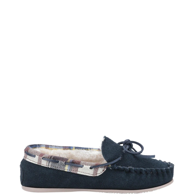 Image of Cotswold Kilkenny Moccasin Slipper Navy female UK4 EU37